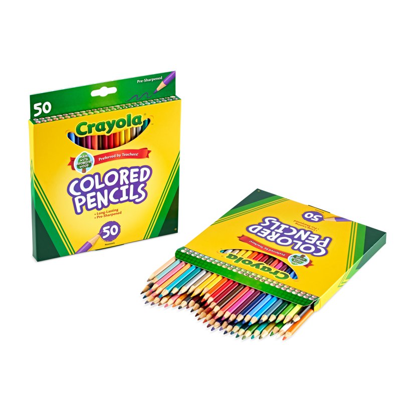 50 Count Colored Pencil Set for Kids and Adults - Non-Toxic Art Supplies