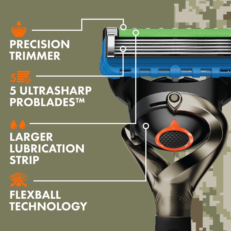 Gillette Fusion5 ProGlide Men’s Razor with 6 Refills – Salute to Service Edition