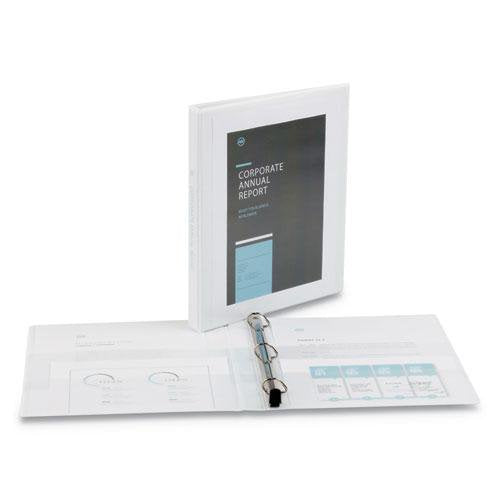 Heavy-Duty View Binder with Slant Rings - 0.5 Inch, Holds 8.5 x 11 Paper, White