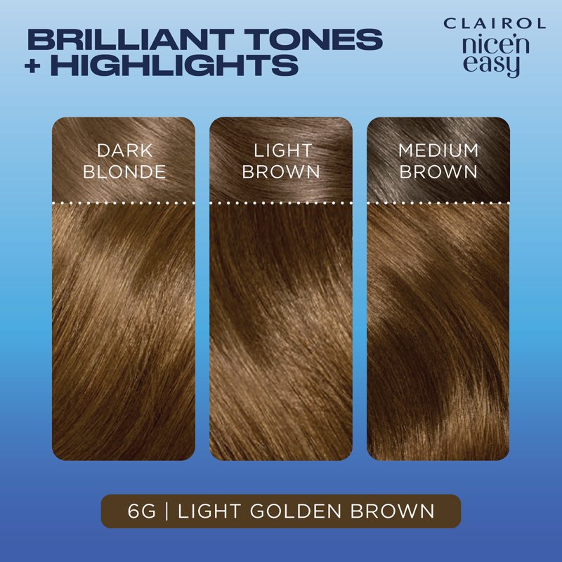 Permanent Hair Color Cream - Natural Light Golden Brown Shades - Long Lasting & Gray Coverage