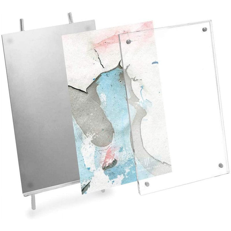 Magnetic Acrylic Picture Frame with Metal Easel, 4x6 & 5x7 Options