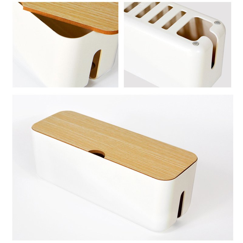 Cable Management Box Cord Organizer for Desk TV Wires Power Strips Office Home