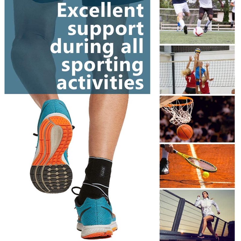 Adjustable Ankle Support Brace for Plantar Fasciitis & Sprains - Breathable Compression Sleeve