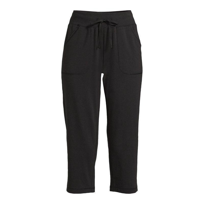 Women's Knit Capri Pants with Pockets and Drawstring Waist - Athletic & Casual