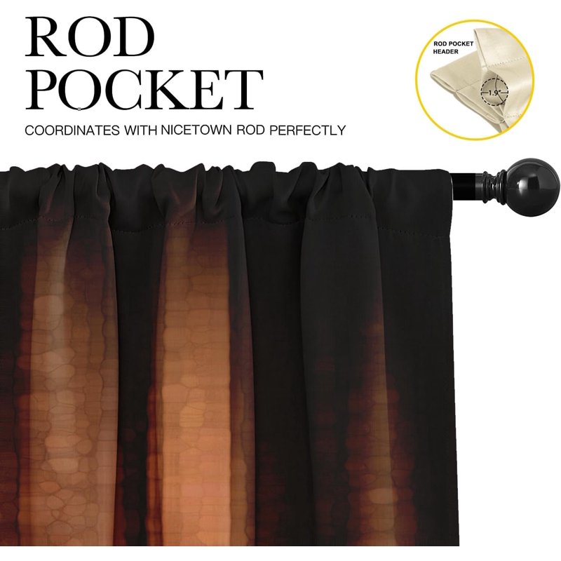 Adjustable Window Valances Set of 2 - Orange Copper, Eucalyptus, Blue & Grey Options