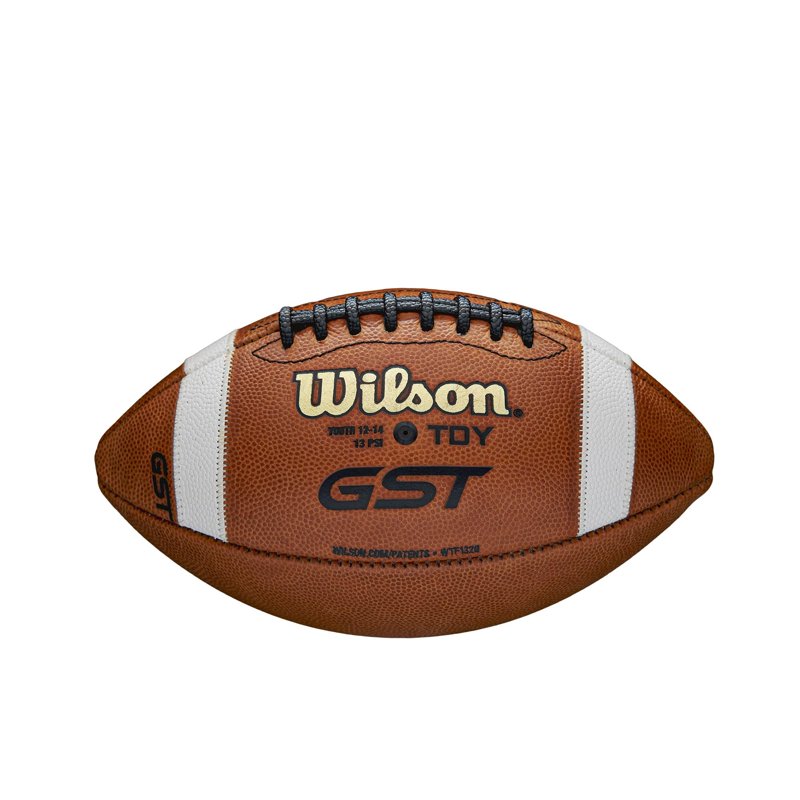 Youth Leather Football with Grip Stripes - Wilson GST 12-14 Years