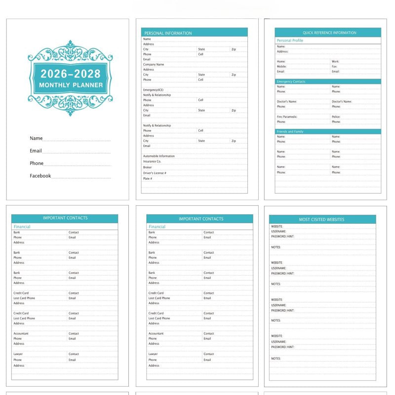 3-Year Monthly Planner 2026-2028 - Long-Term Calendar & Organizer, A5 Size
