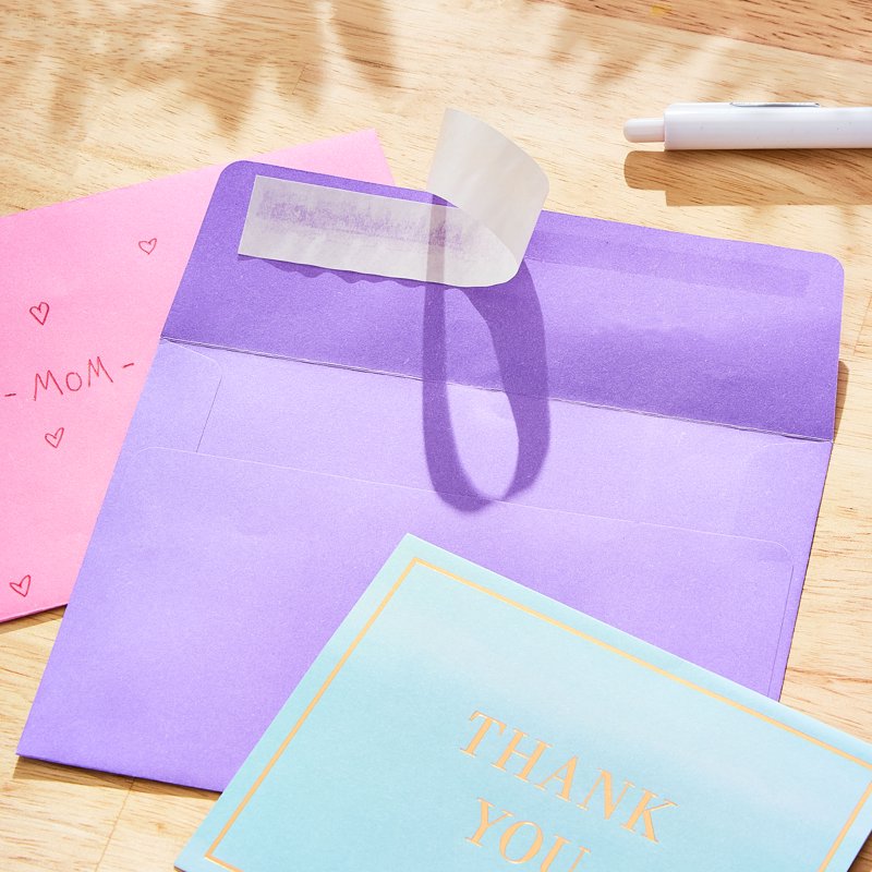 A6 Invitation Envelopes Peel & Stick Assorted Pastel Colors 50 Pack