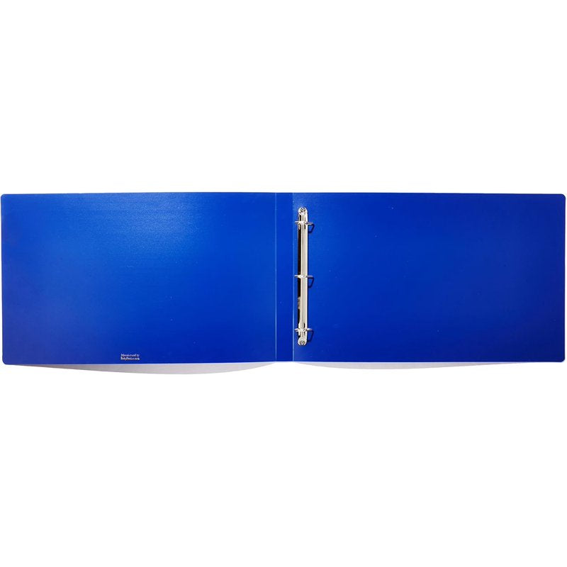 13x19 Document Binder with 1 Inch Angle-D Rings - Durable Poly Cover, Blue