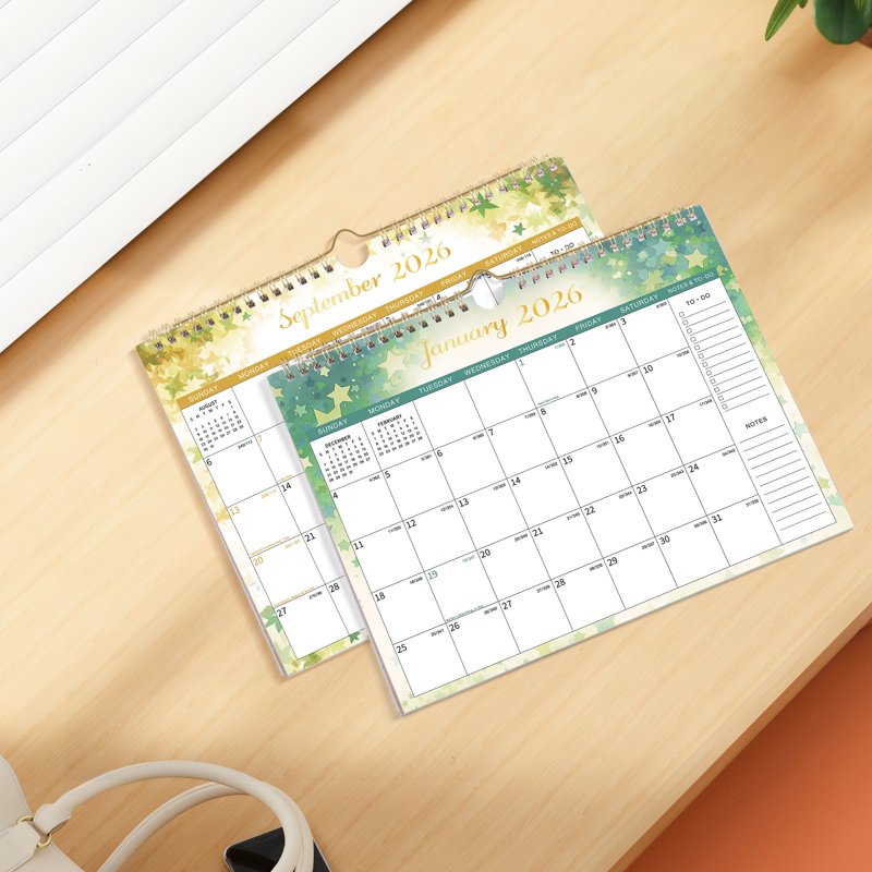 2026 Wall Calendar - Monthly Planning Organizer with Julian Dates & Colorful Design