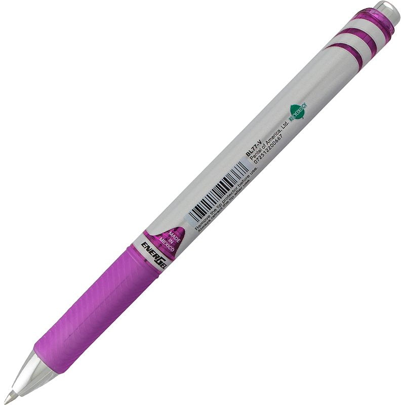 Gel Pen Set - Retractable Liquid Ink Pens with 0.7mm Nib - Purple - Box of 12