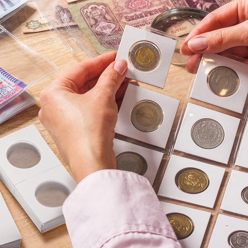 100pcs Cardboard Coin Holders 2x2 Inches - Protect and Display Coins