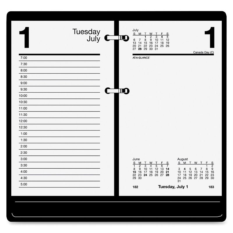 Loose-Leaf Daily Desk Calendar Refill for Standard 17-Style Bases