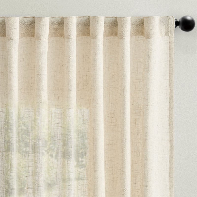 Farmhouse Semi Sheer Linen Curtains Light Filtering 84 Inch | 2 Panels