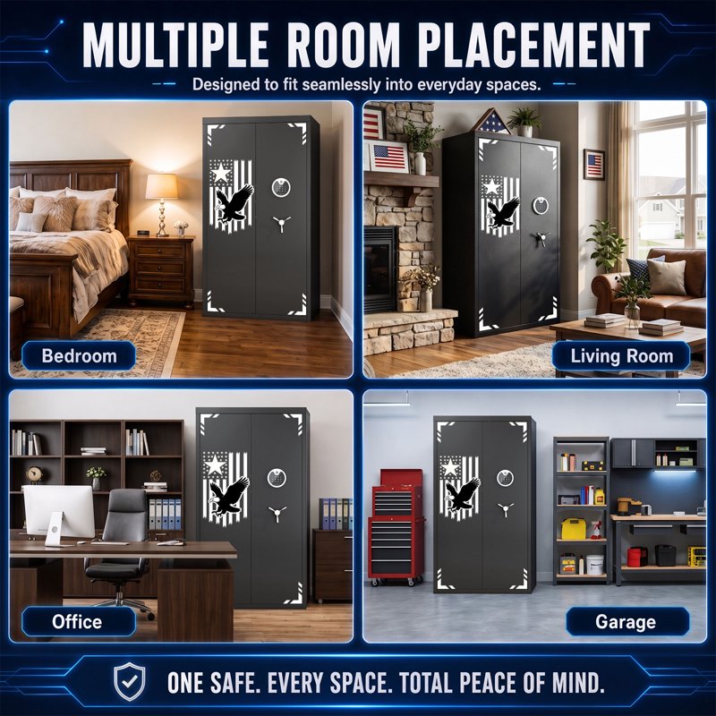 Large Steel Security Safe with Digital Touch Keypad & Double Doors