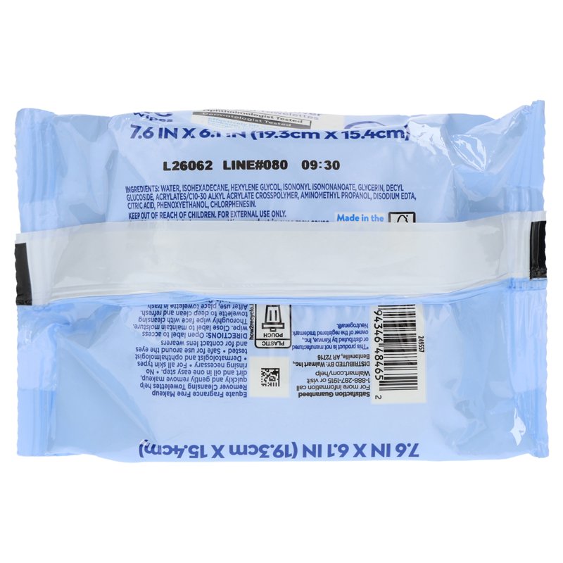 Makeup Remover Cleansing Wipes Fragrance-Free 40 Count - Hypoallergenic & Gentle
