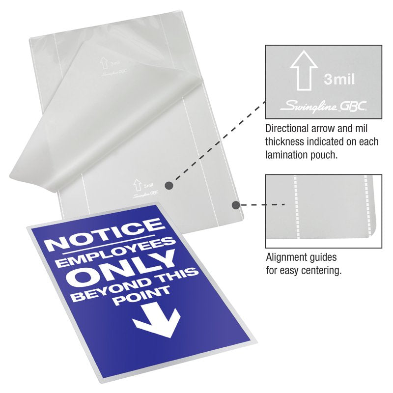 Thermal Laminating Pouches - Letter Size, 10 Mil, Speed Seal, 50 Pack