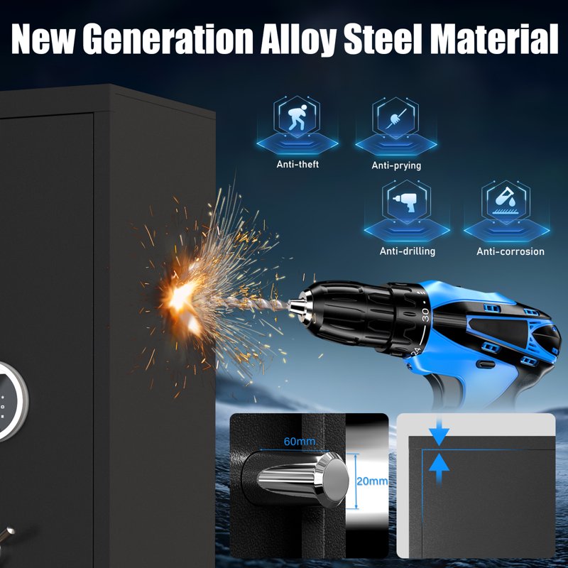 Large Gun Safe 25-40 Capacity Digital Keypad Security Cabinet for Home & Office