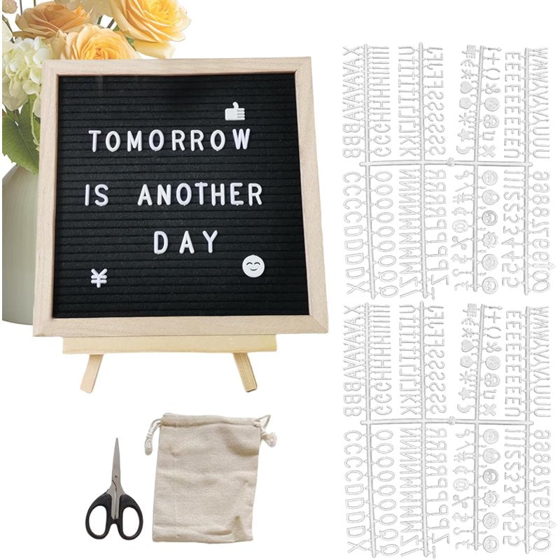 Felt Letter Board 9.84x9.84 Inch with 340 Letters & Symbols for Home & Classroom