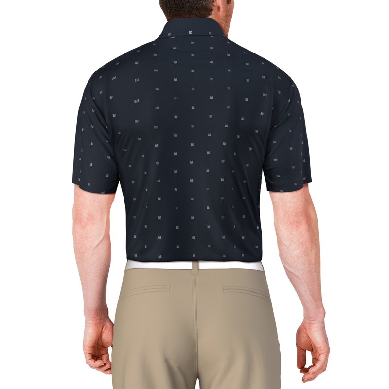 Men's Golf Polo Shirt Short Sleeve Geometric Print Moisture Wicking UV Sun Protection