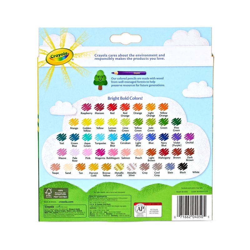 50 Count Colored Pencil Set for Kids and Adults - Non-Toxic Art Supplies