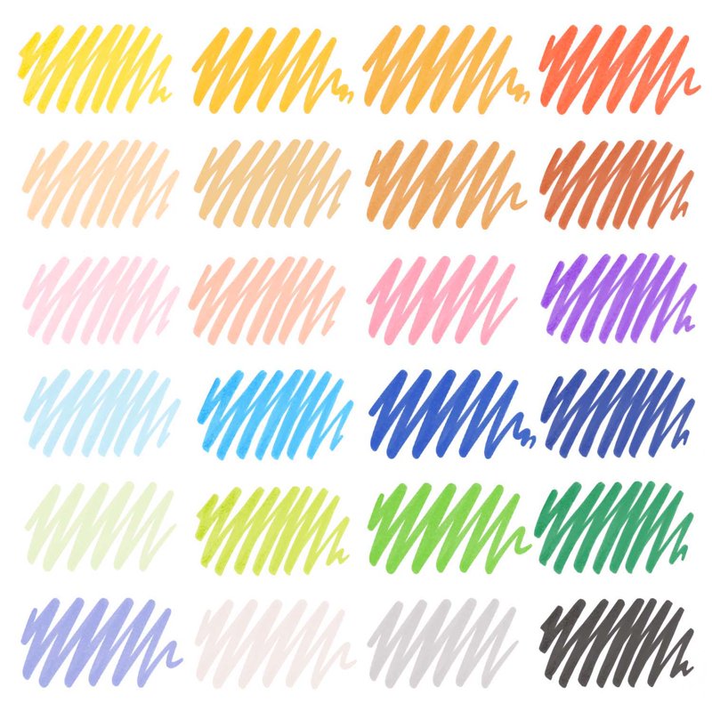 Felt Brush Tip Pen Set - 24 Vivid Colors for Drawing, Calligraphy & Art