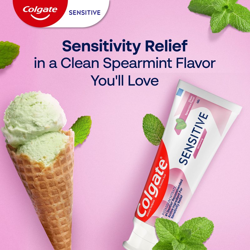Sensitive Whitening Toothpaste Gel for Sensitive Teeth - Spearmint, 2 Pack