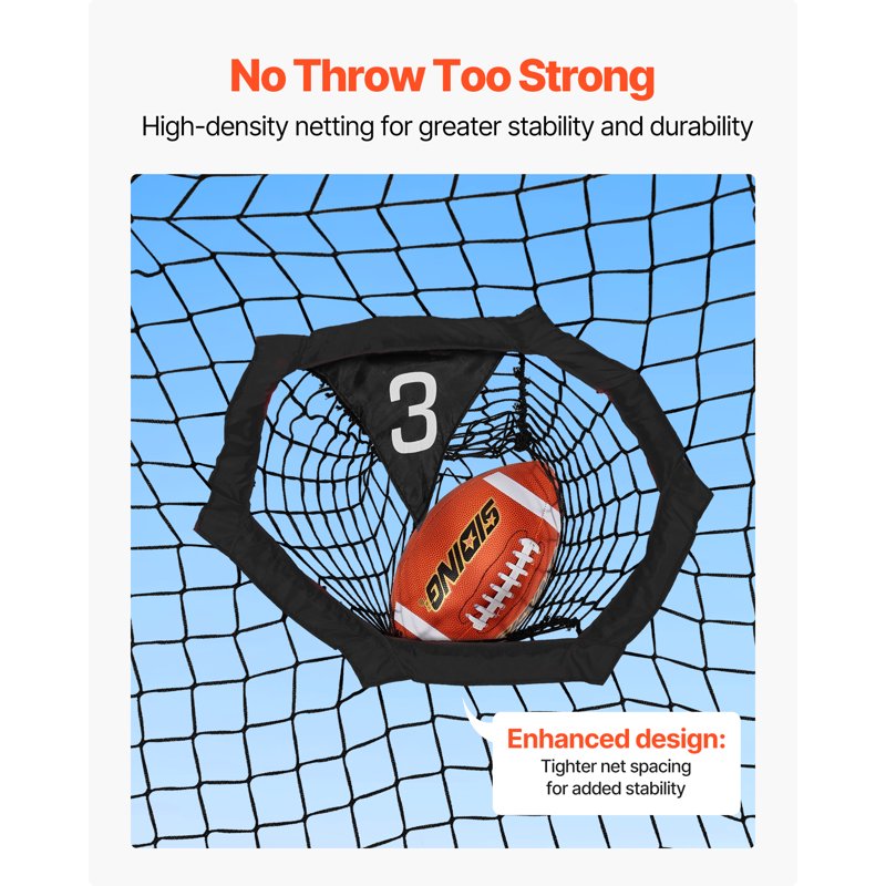 Football Training Net with Target Pockets - 6x6 ft Practice Throwing Net for QB Accuracy