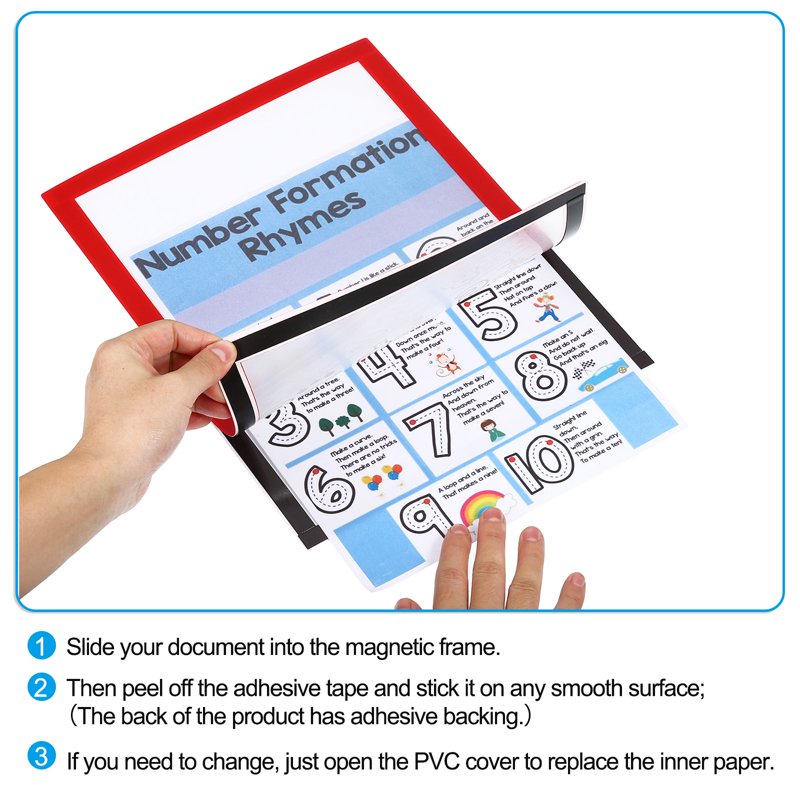 Magnetic Picture Frame Set - Self-Adhesive Refridge Photo Holders for Wall or Surface