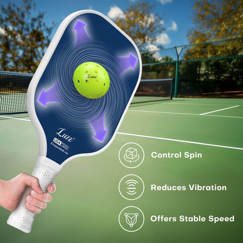 Luzz 16mm Carbon Fiber Pickleball Paddle - Sandblasted 3K T700 USAPA Approved