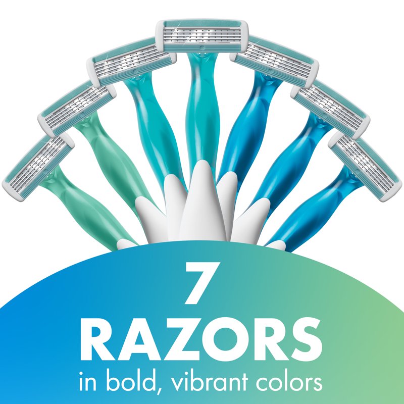 Disposable Women's Razor Set - 4-Blade with Moisture Strip, Assorted Pack