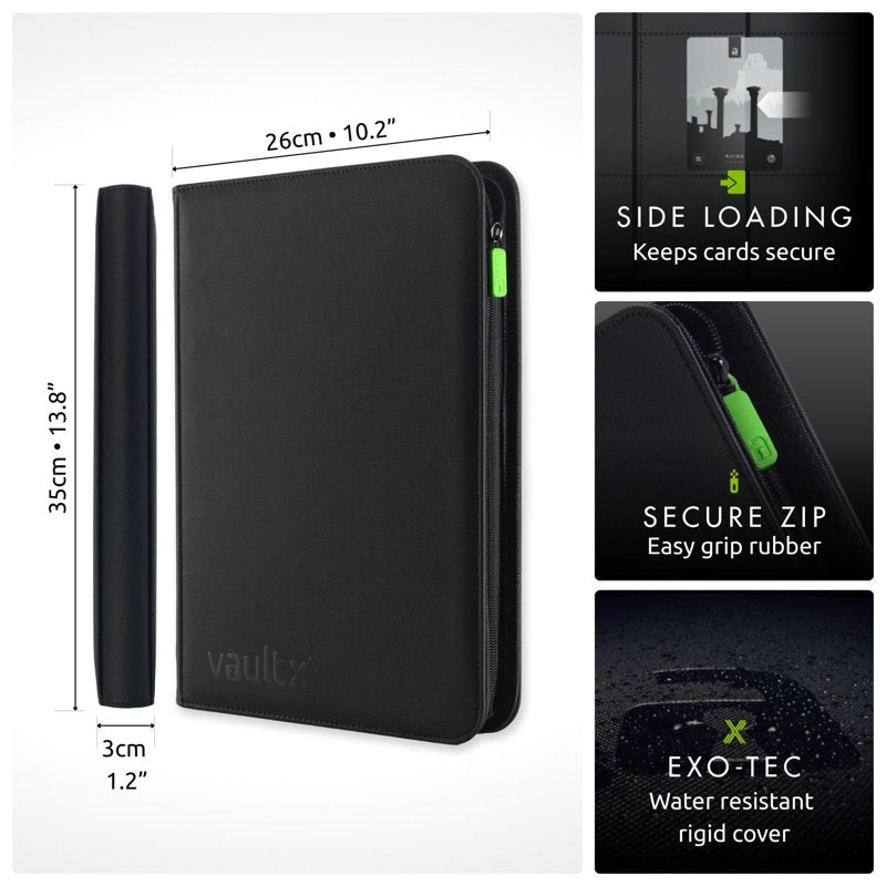 Vault X 9-Pocket Zip Binder for Trading Cards – Water-Resistant, Holds 360 Cards