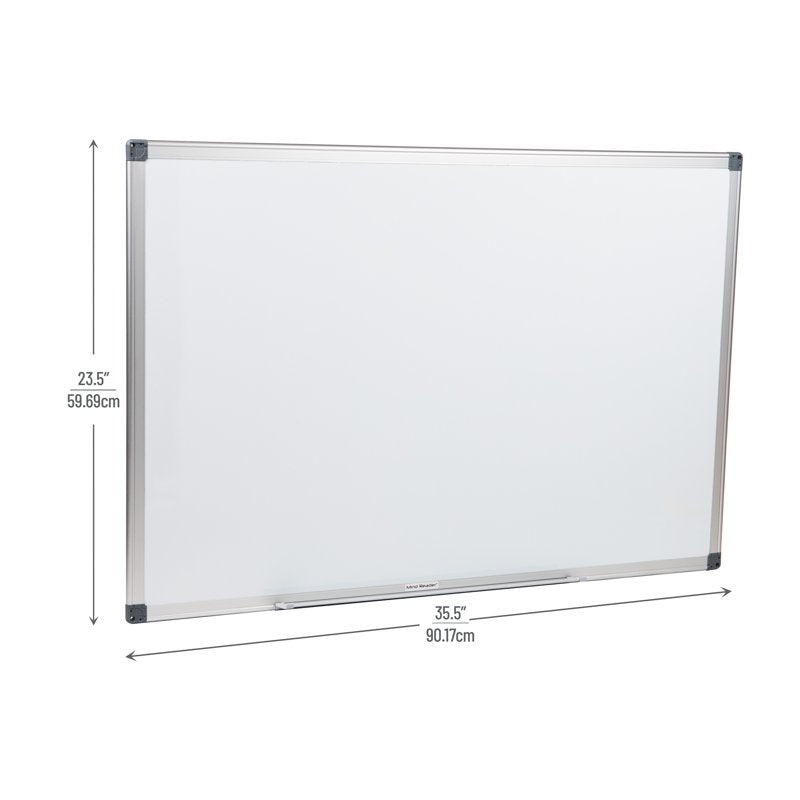 Magnetic Whiteboard with Wall Mount, Eraser & Marker Shelf — Dry Erase Board