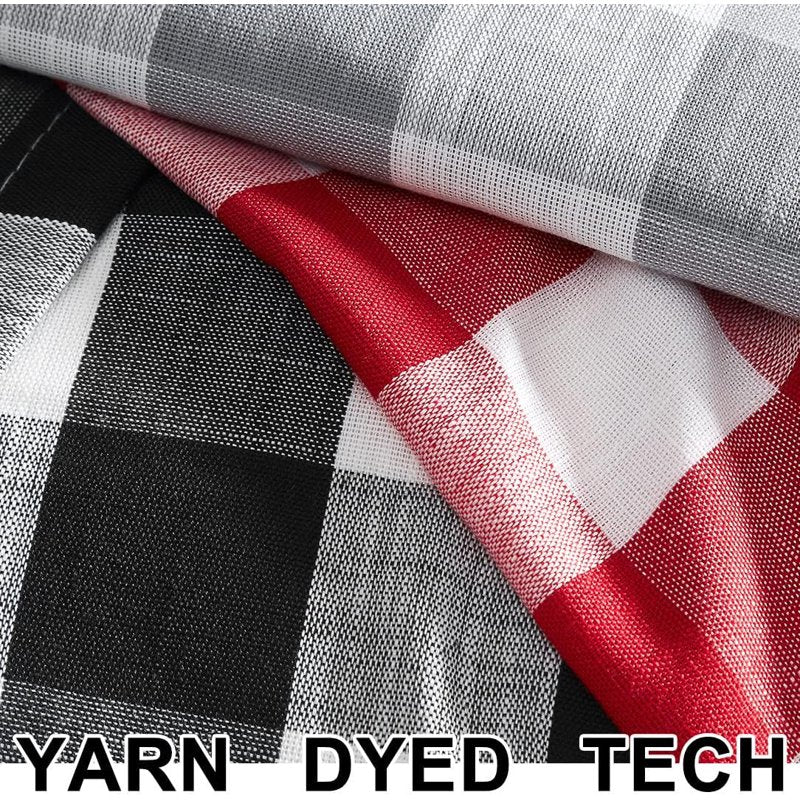 Buffalo Check Semi Sheer Gingham Curtain Panels Farmhouse Window Drapes 52x63