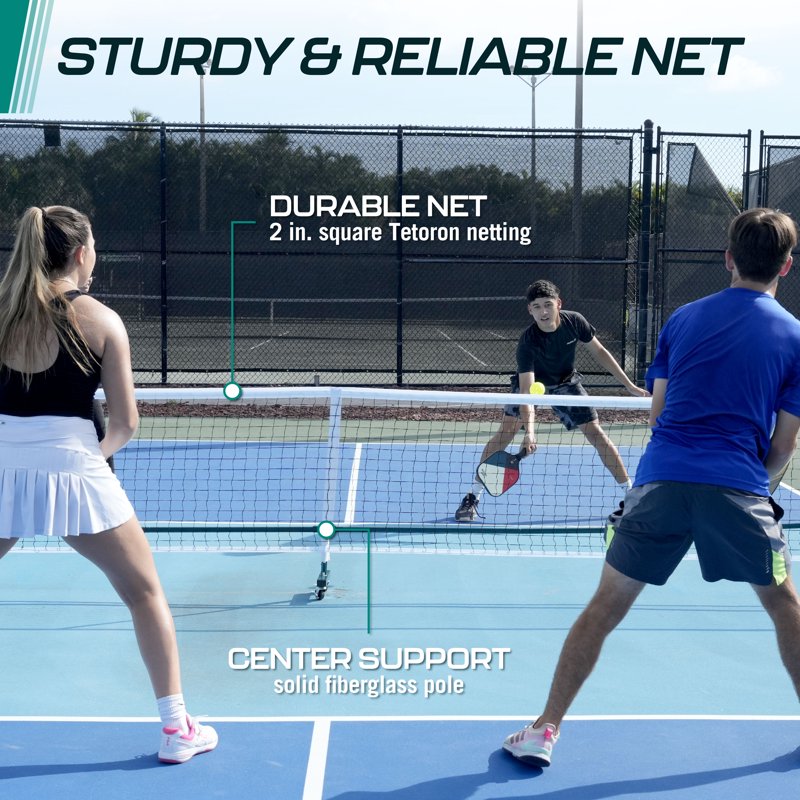 2-in-1 Pickleball Net Set with Steel Frame, Full & Half Court, USAPA Regulations