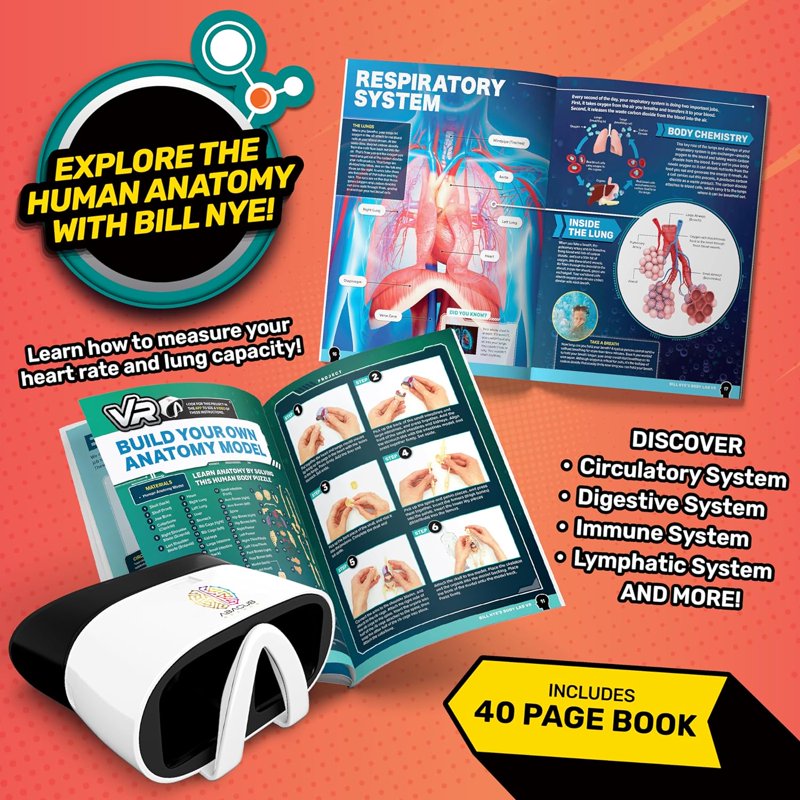 Kids Science Exploration Kit with Anatomical Body Model & VR Goggles