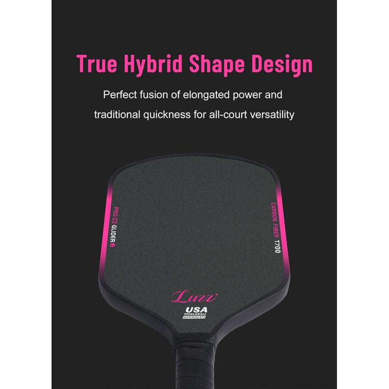 Glider Pickleball Paddle (14mm) T700 Carbon Friction Surface – Variation: Glider