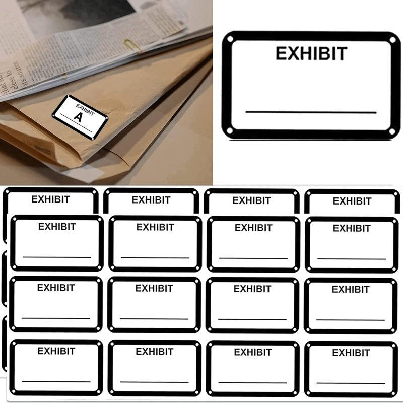 White Legal Exhibit Labels 1.65 x 1 Inch 300 Pack - Office & Document Labels