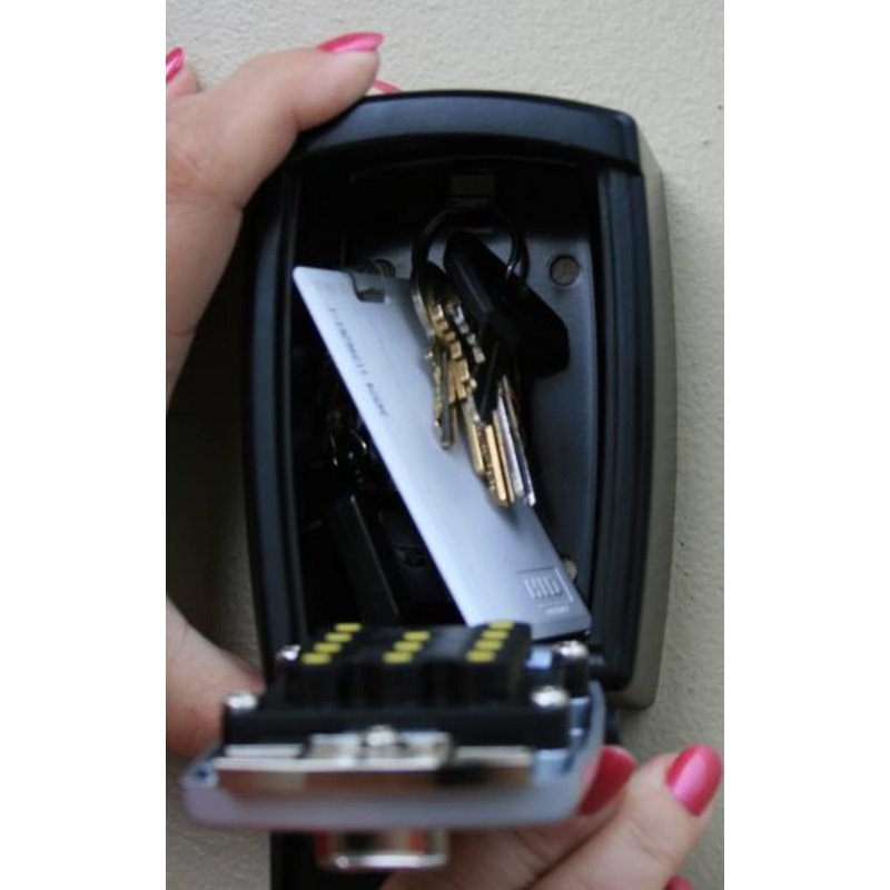 KeyGuard Wall Mount Lock Box for Keys - Secure Key Storage, Black