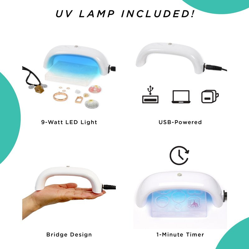 UV Resin Jewelry Making Kit with Pendants & Charms - Multi-Color