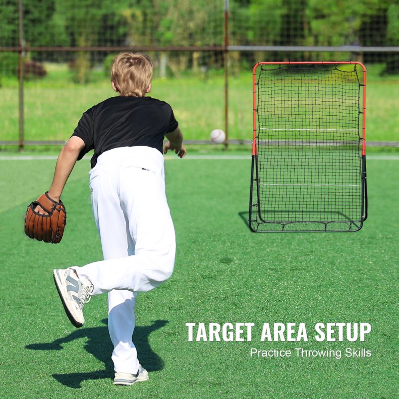 Baseball & Softball Rebound Net 3x4.5 ft Multi-Angle PitchBack Training