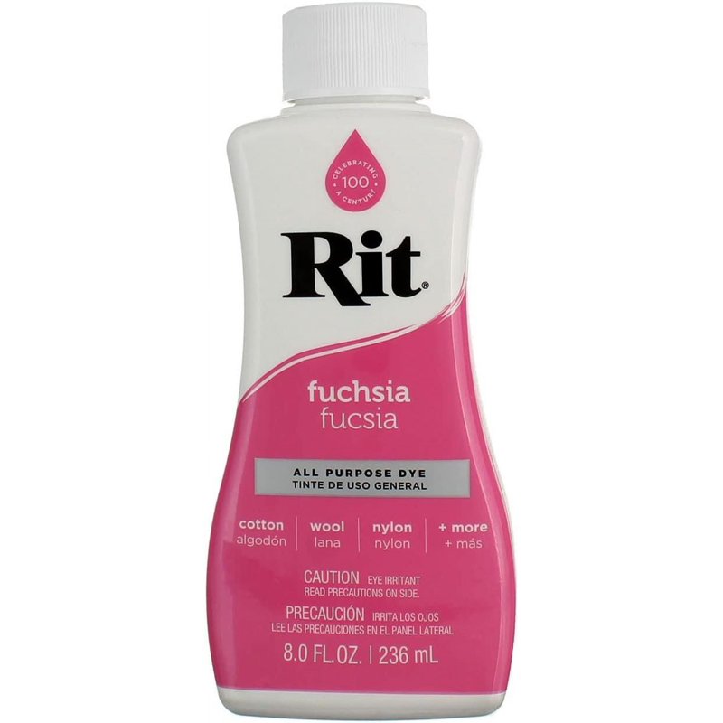 Liquid Fabric Dye - Fuchsia 8 Ounces, 3-Pack for Clothing & Home Decor