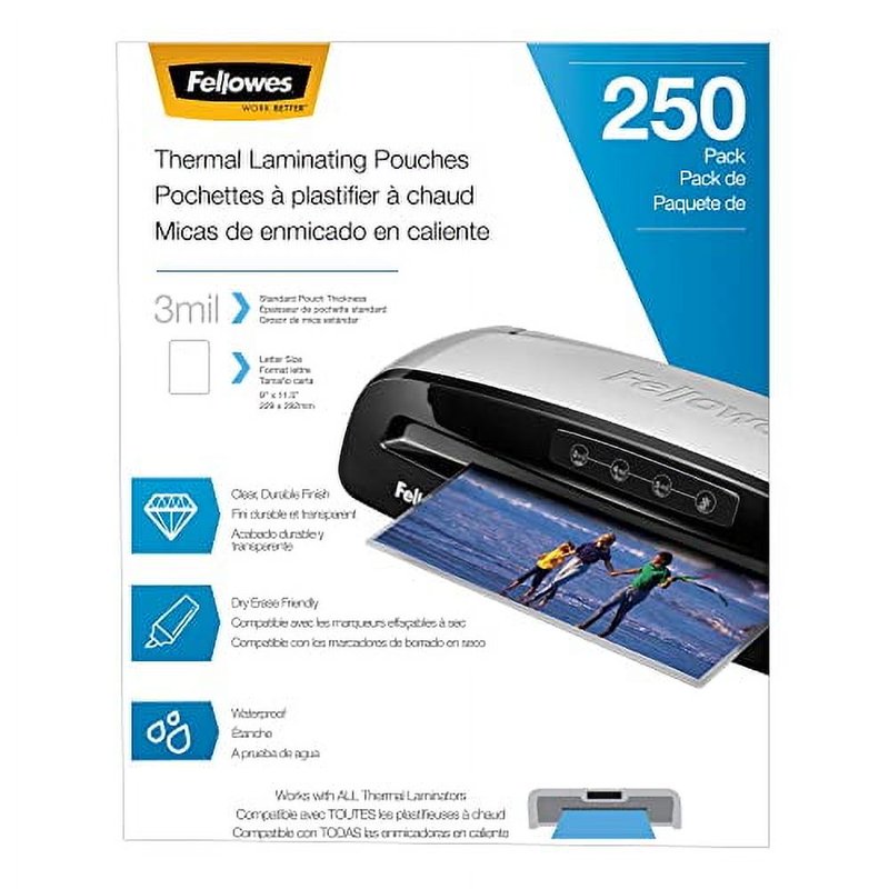 Thermal Laminating Pouches Letter Size 3 Mil Clear Pack of 250