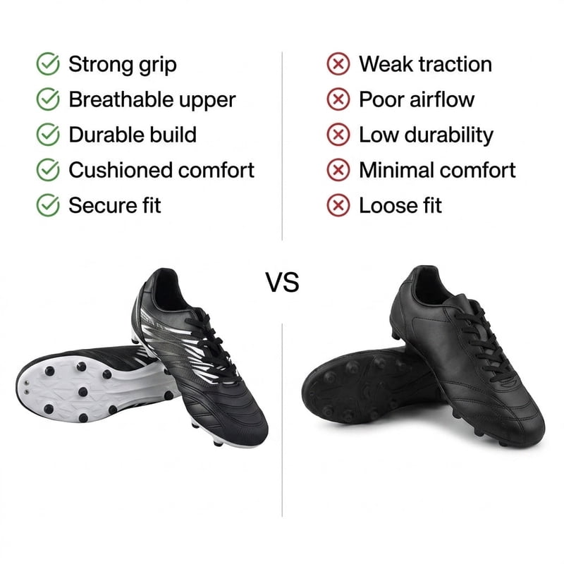 Vizari Valencia FG Soccer Cleats 6.5 Wide Fit Black/White