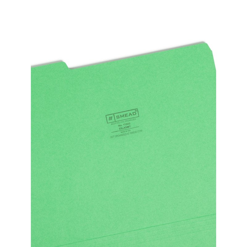 Color File Folders, Letter Size, 1/3 Cut, Multicolor, Box of 100
