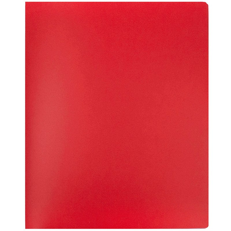 Heavy Duty Plastic Multi Pocket Folder - 10 Pockets, Red, 9x12 Inches