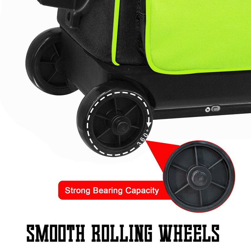 WOLT Lemongreen Lemogreen Double Roller Bowling Bag for 2 Balls - Retractable Handle 40"