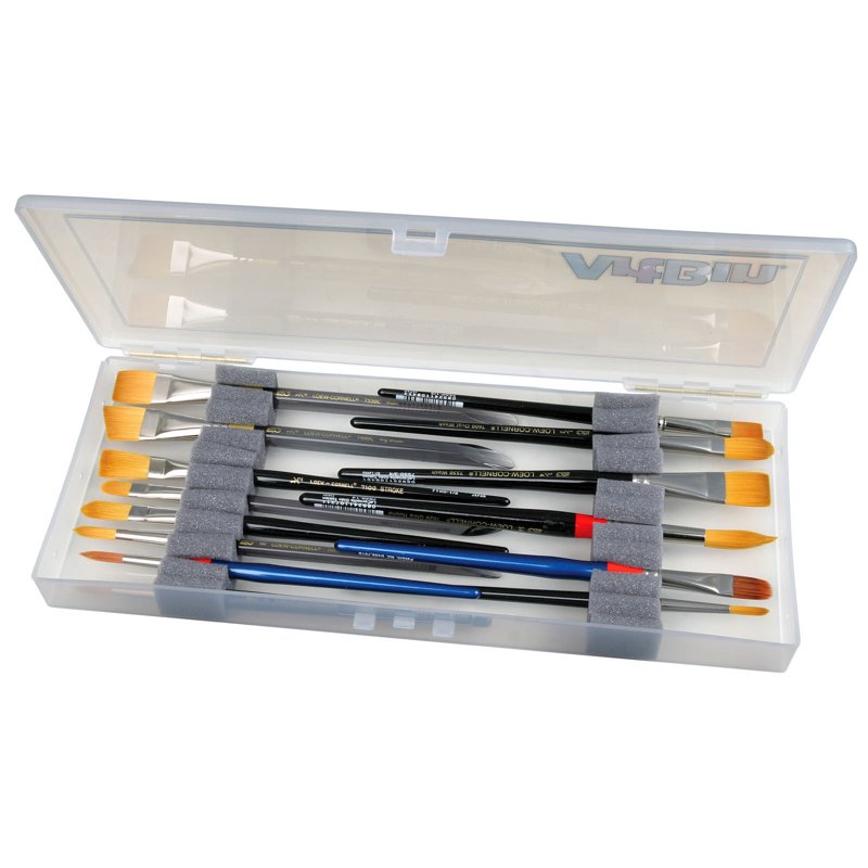 ArtBin Small Brush Storage Box with Foam Inserts, Translucent