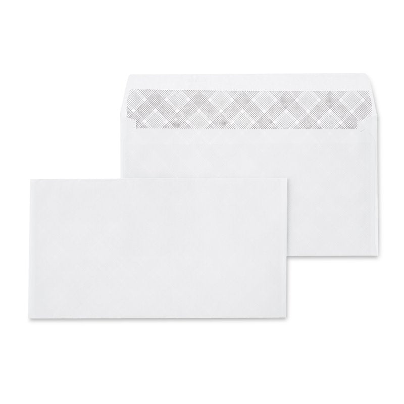 10 Pack Privacy Tint Gummed Envelopes - White, 3.63 x 6.5 inches, Office Mailing Supplies
