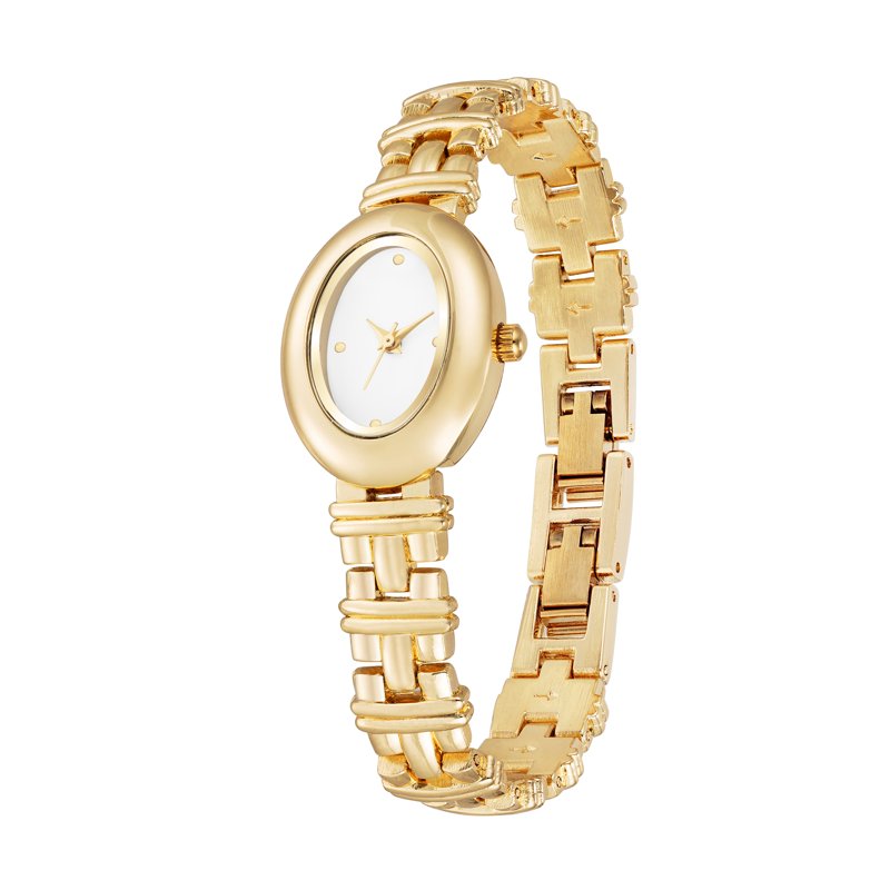 Women's Gold-Tone Bracelet Watch with White Dial - Elegant Ladies' Timepiece